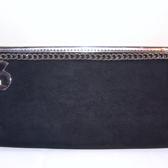 PACO RABANNE Parfums  Black faux leather Metallic CLUTCH - Picture 6 of 6